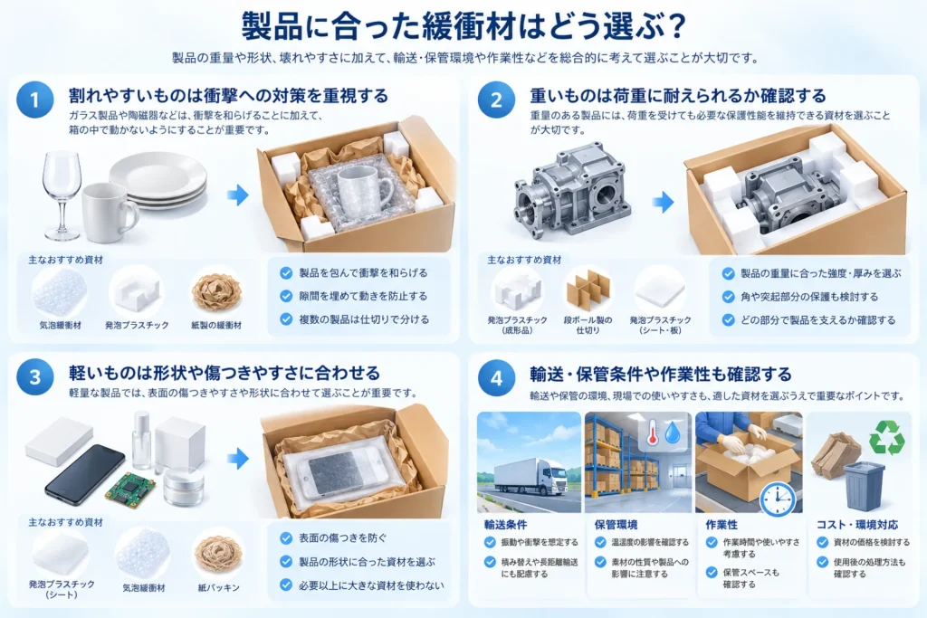 何がある？緩衝材の種類と特徴、用途に合った選び方を解説